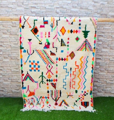 Tapis marocain en laine berbère 247 x 145cm