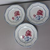 3 assiettes dessert de Digoin Sarreguemines modèle Malmaison