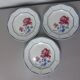 3 dessert plates from Digoin Sarreguemines, Malmaison pattern