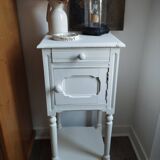 Farrow & Ball white painted high bedside table