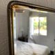 Vintage 1930s barber's triptych mirror, black beveled crystal - 28 x 70 cm