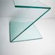 Z-shaped tempered glass side table