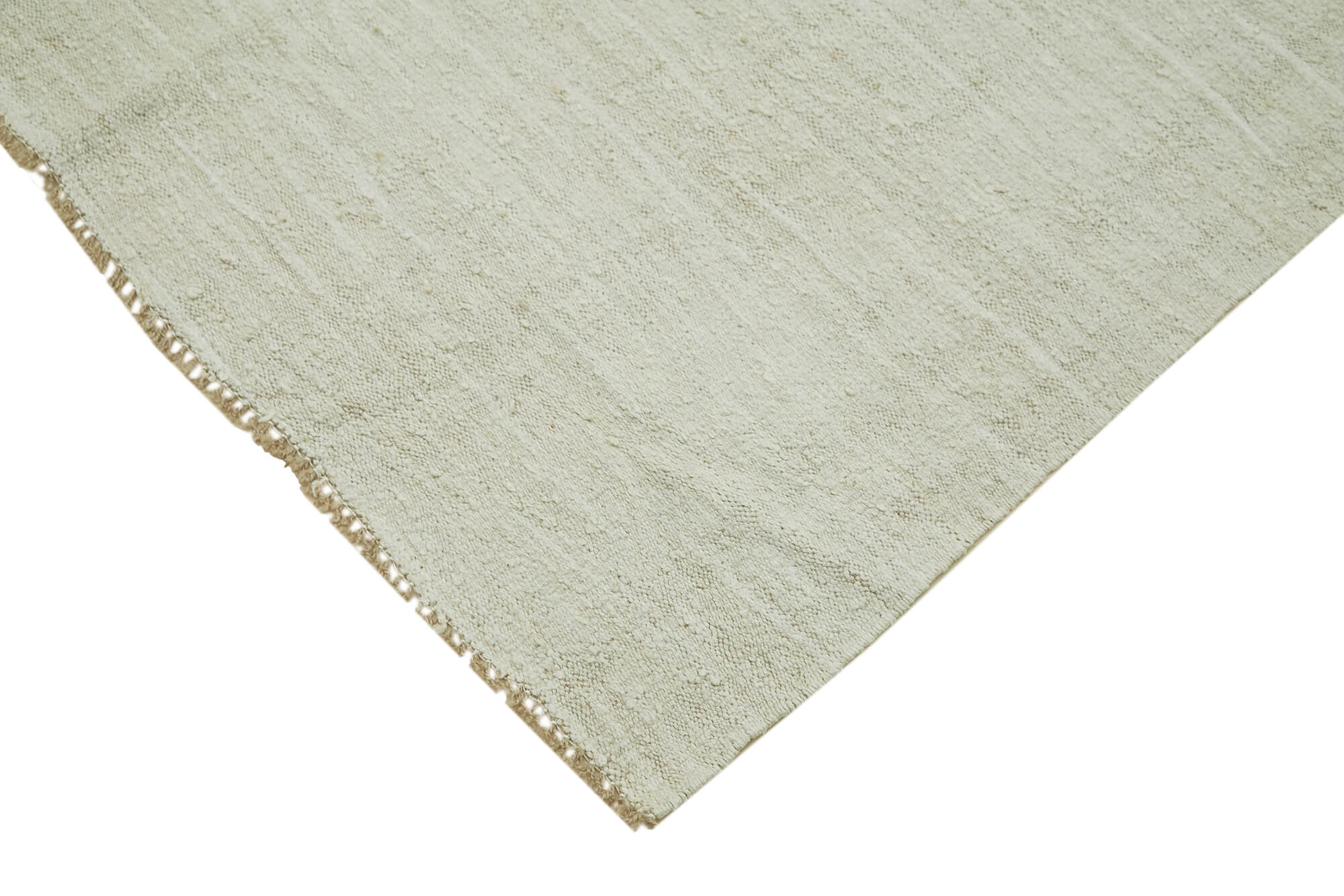 Hand-knotted anatolian antique 1970s 288 cm x 502 cm white hemp kilim carpet