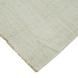 Hand-knotted anatolian antique 1970s 288 cm x 502 cm white hemp kilim carpet