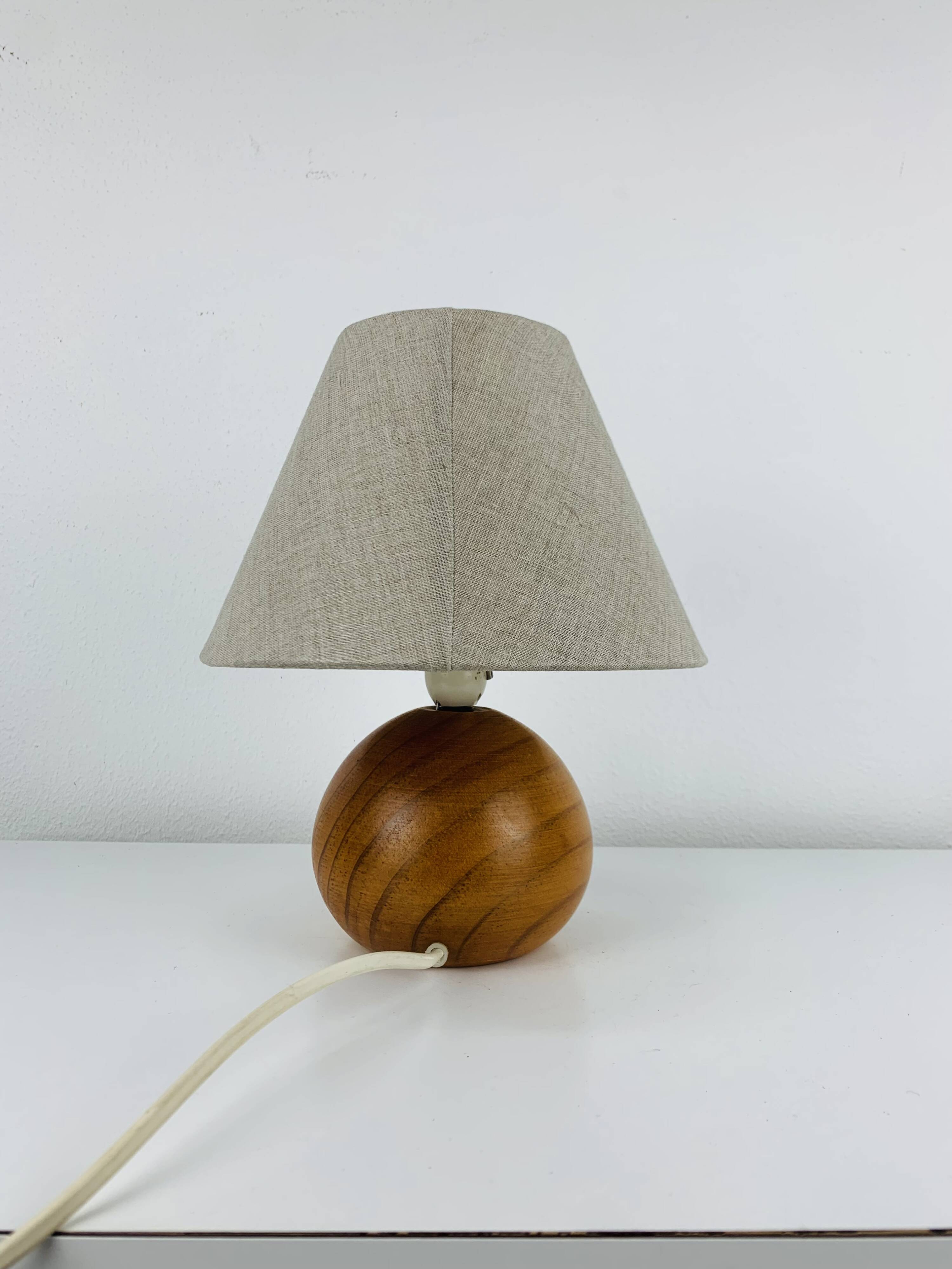 Pine ball lamp, 80s, wood
