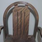 Paire de fauteuils Baumann en hêtre teinté modèle "Argos"