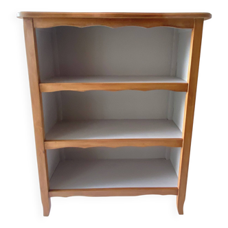Refurbished vintage Bibus - Natural wood and taupe paint