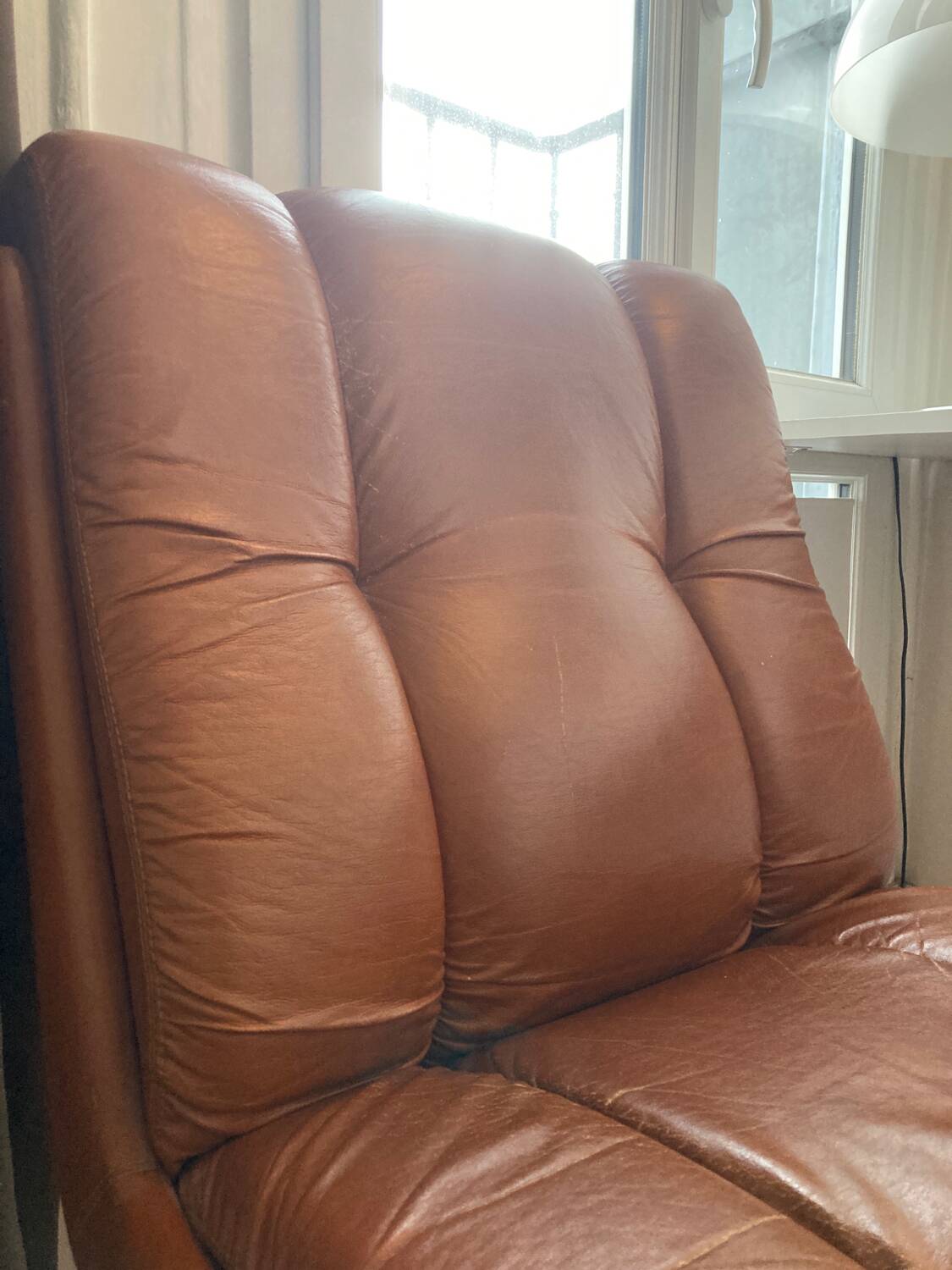 Brown leather office chair