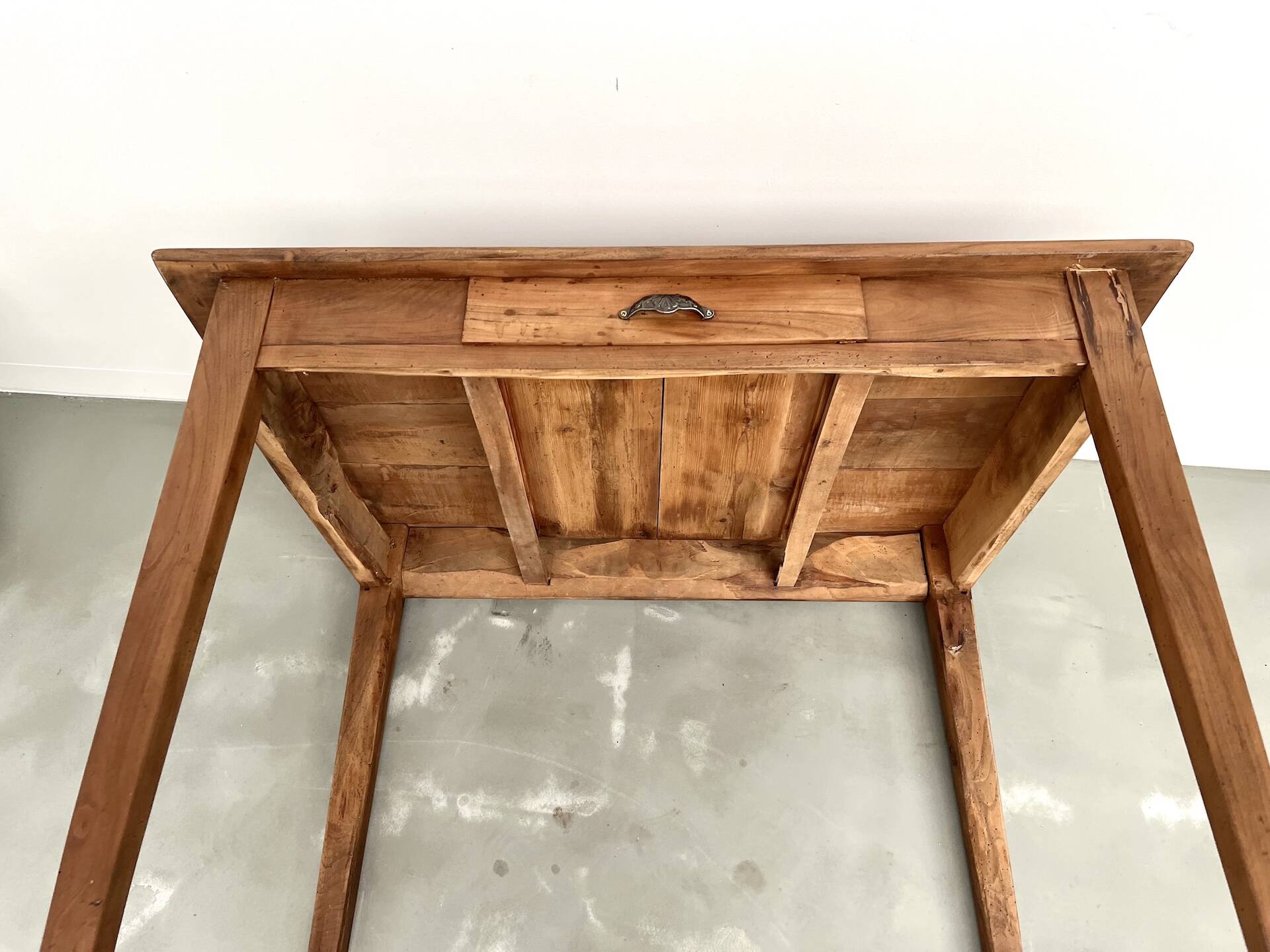 Solid cherry wood desk with spindle legs