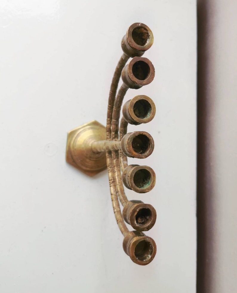 Vintage brass candle holder, 1970