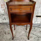 Antique Nightstand Louis XV Style Wood 3 Drawers + Vintage Case #