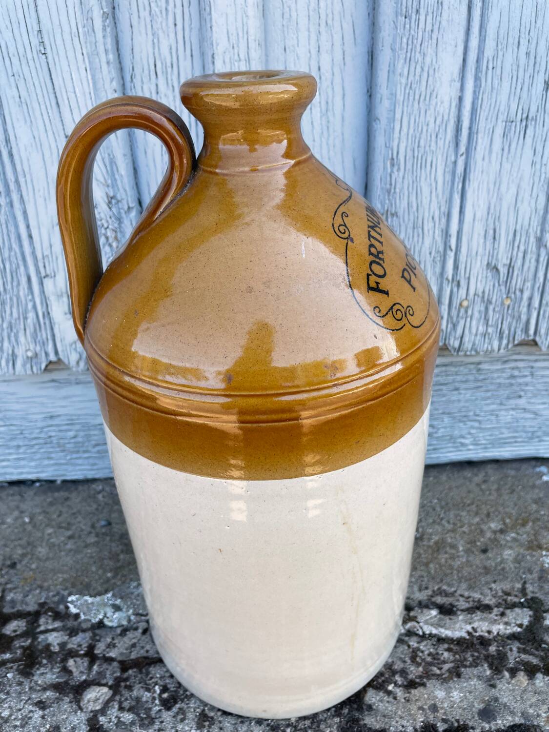 Old English stoneware jar or jug with a glazed finish.