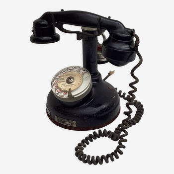 Ancien téléphone BCI modèle 1924 en métal et bakelite