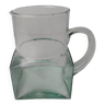 Green cubic glass pitcher