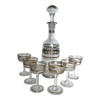 Service à liqueur ancien 6 verres et 1 carafe