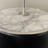 Marble cheese platter and silver metal 1970