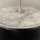 Marble cheese platter and silver metal 1970