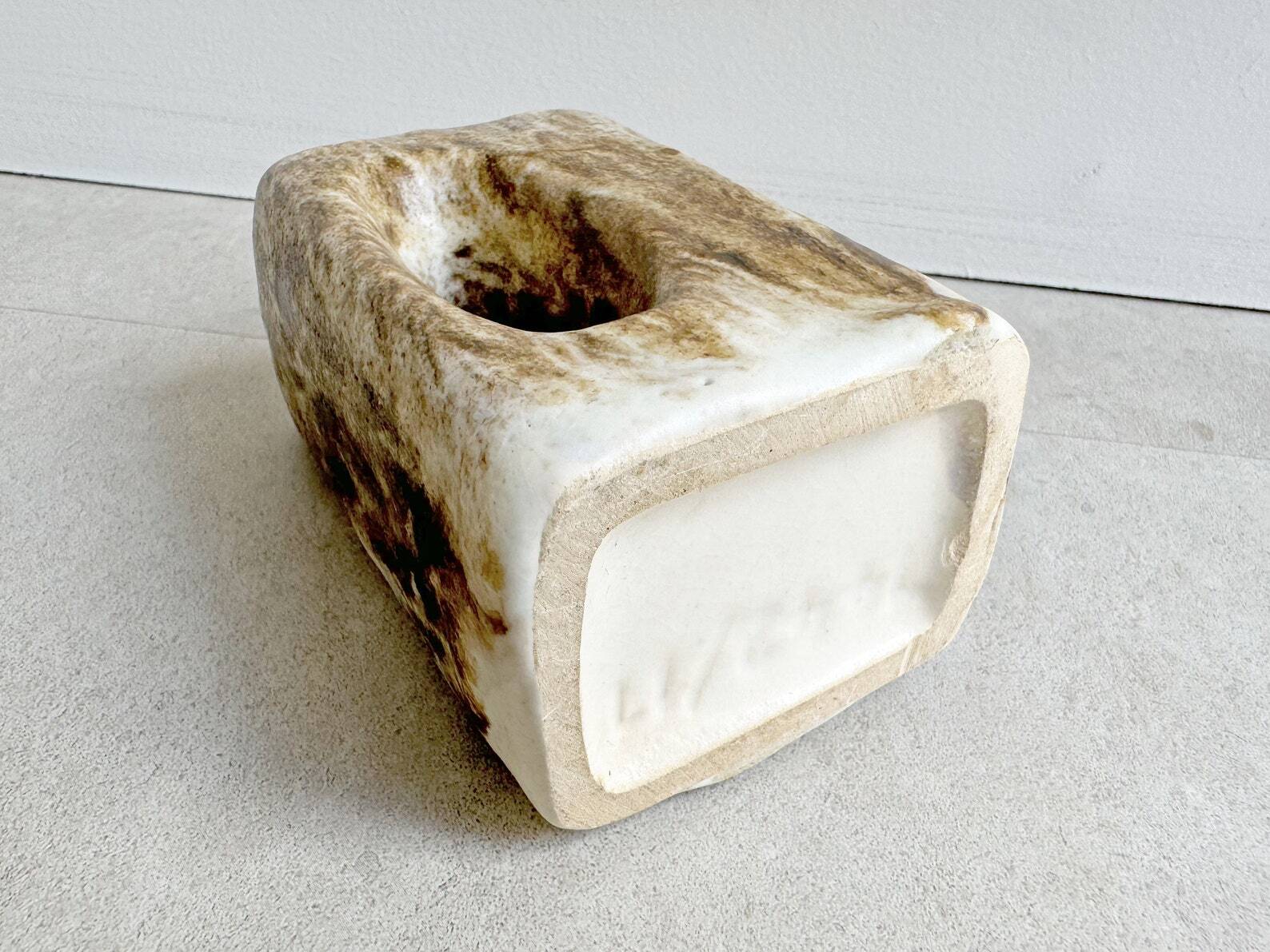 Small vintage Marei ceramic vase - block vase - fat lava - W. Germany