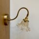 Wall lamp flexible cable tulip vintage amber glass