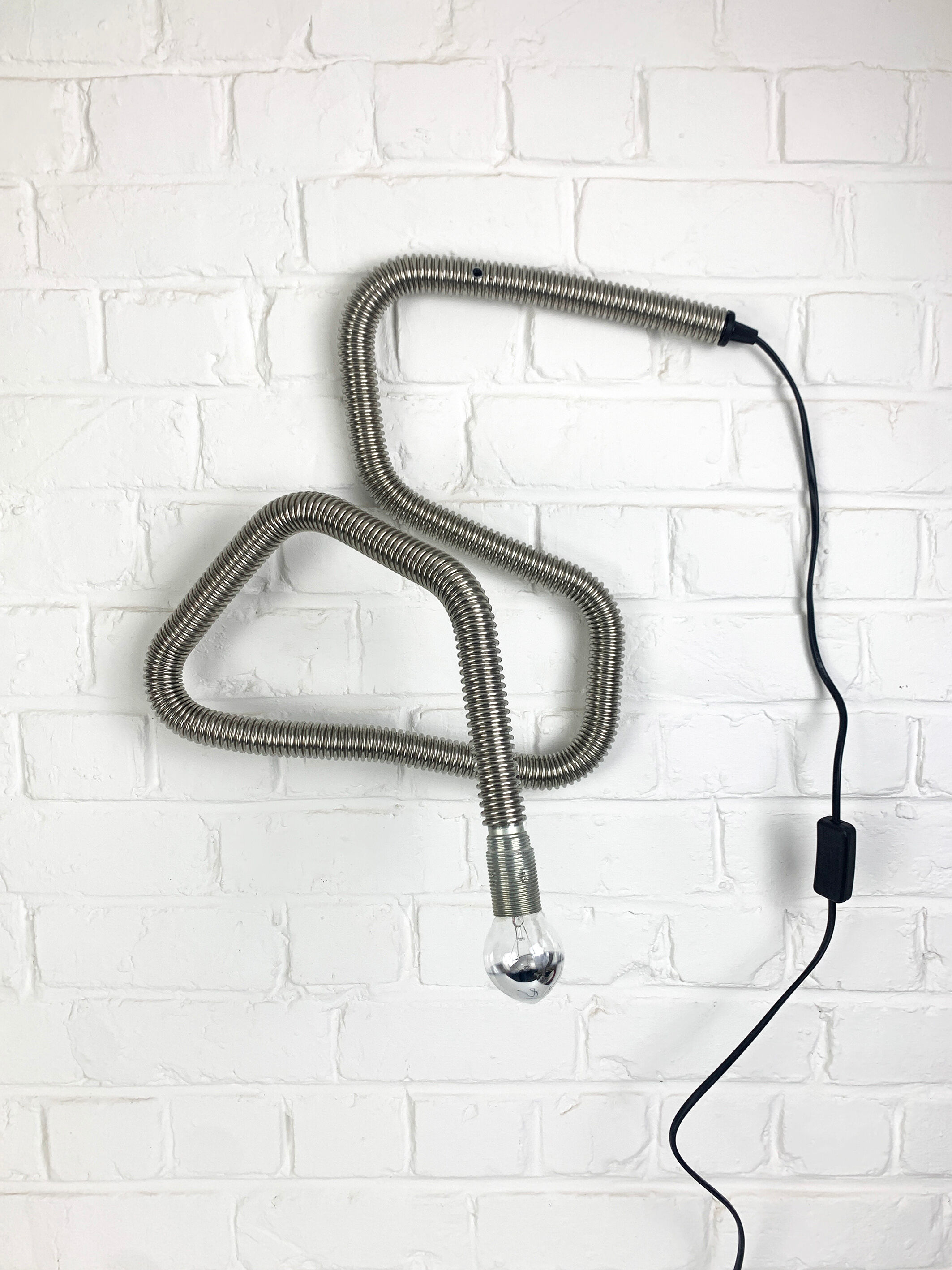 Table lamp snake minimalist flexible tube cobra chromed metal
