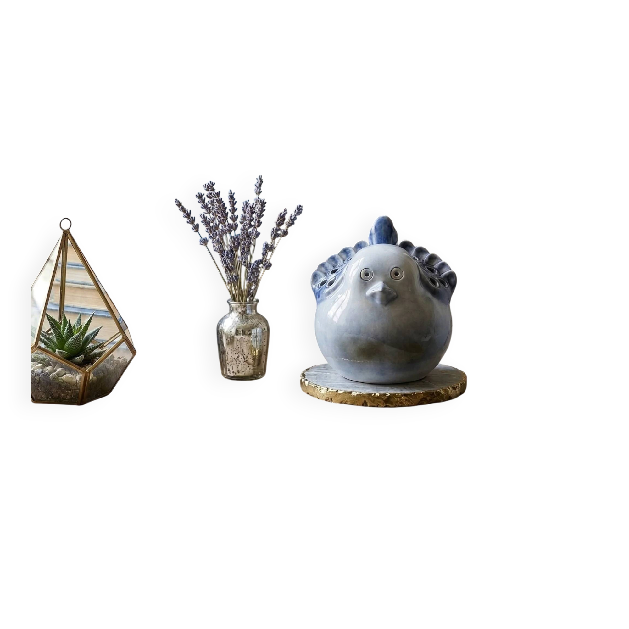 Decorative porcelain bird Virebent – Vintage French ceramics