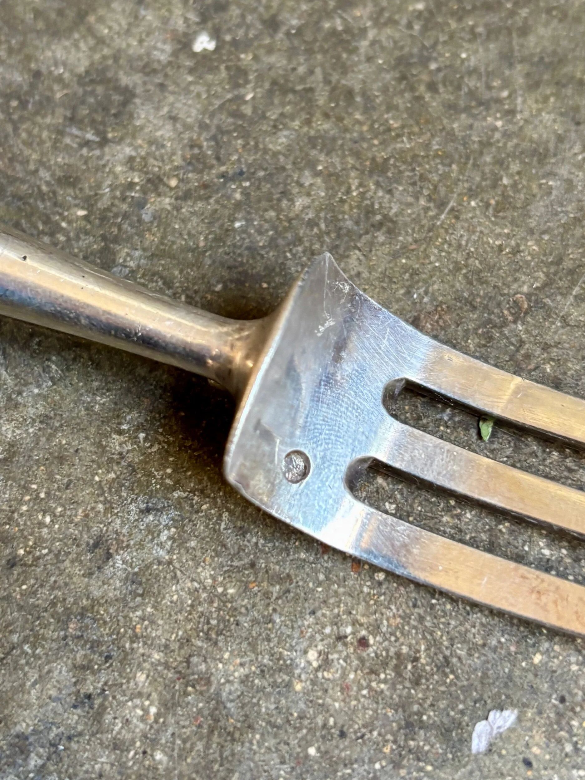 Silver and bone serving fork
