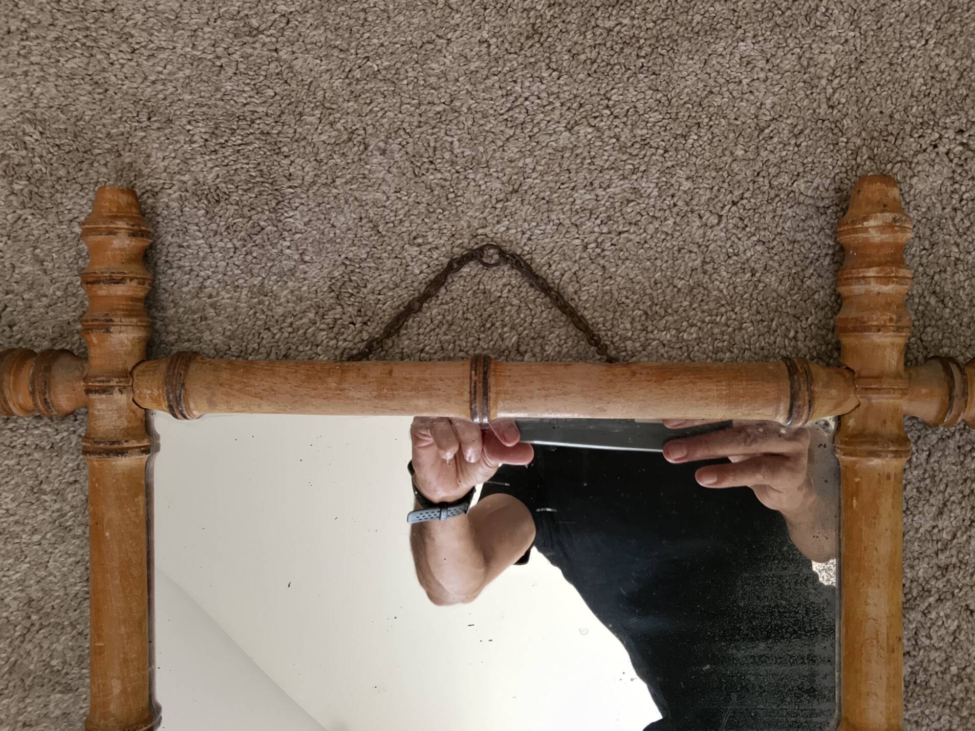 Antique French mirror from the Belle Époque in faux bamboo, 1890/1900.