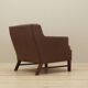 Brown leather armchair, Danish design, 1960s, production: Denmark
