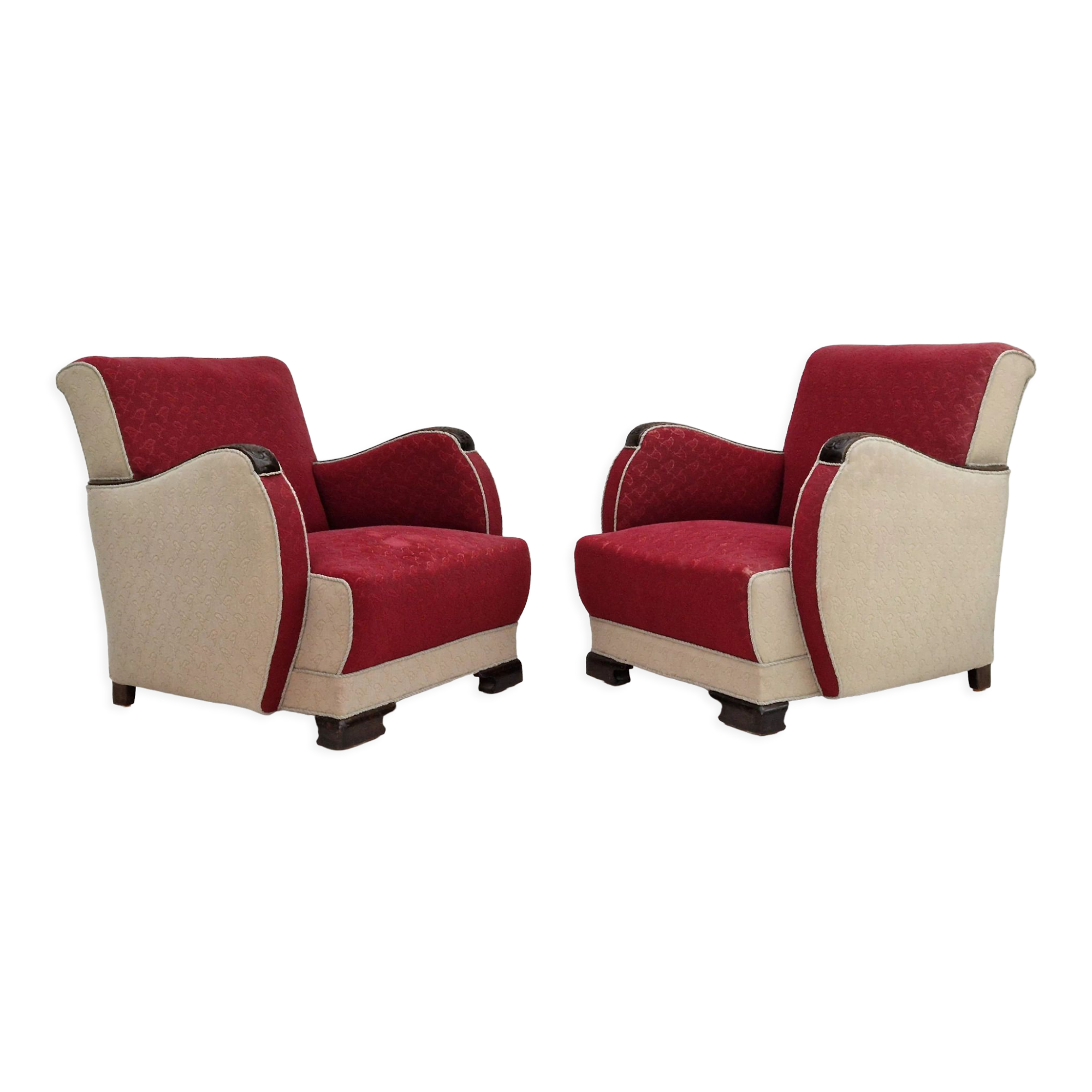 1950s, scandinavian art deco chairs, original condition