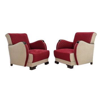 Paire de fauteuils, années 1950, art déco scandinaves, état d’origine
