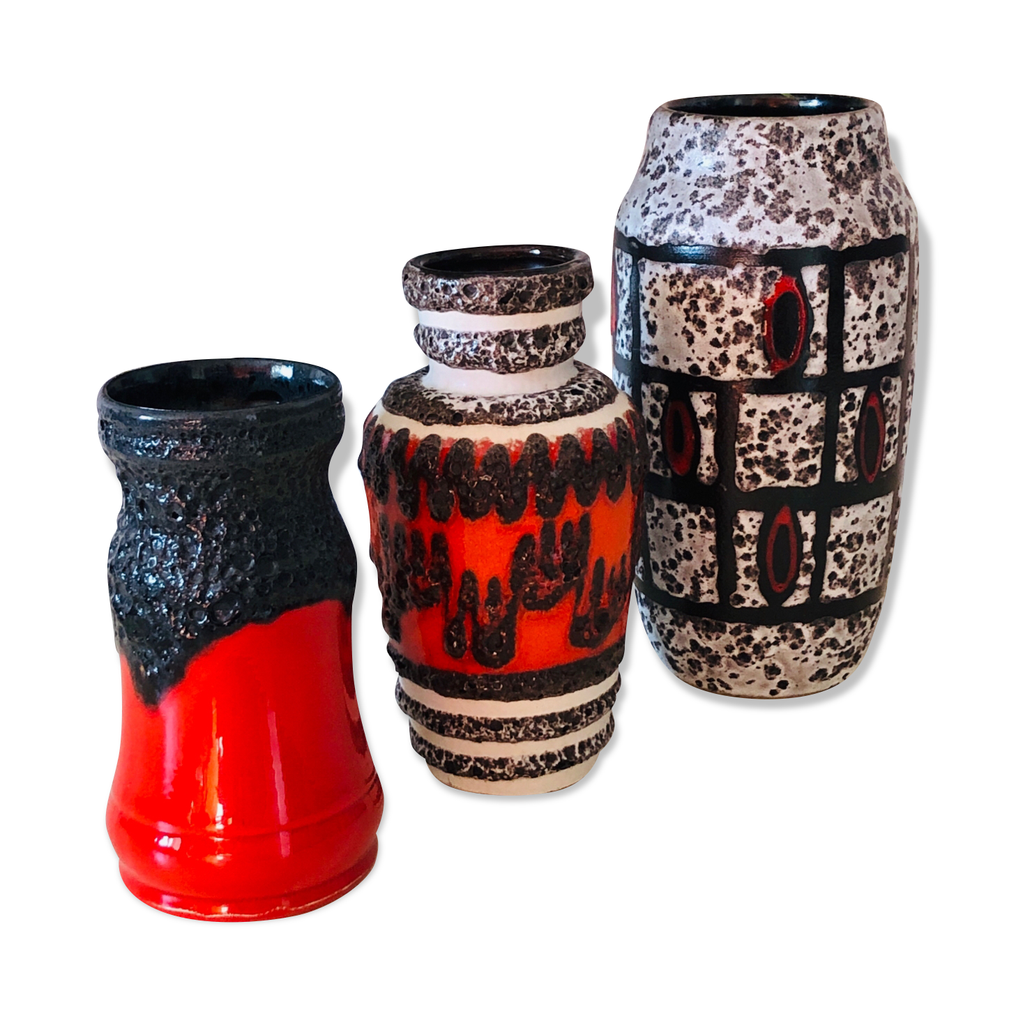 West Germany vintage vase set