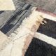 Ancient Berber rug in ecru and black violet, 100% pure virgin wool.