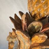70s Hollywood Regency style chandelier in carved wood