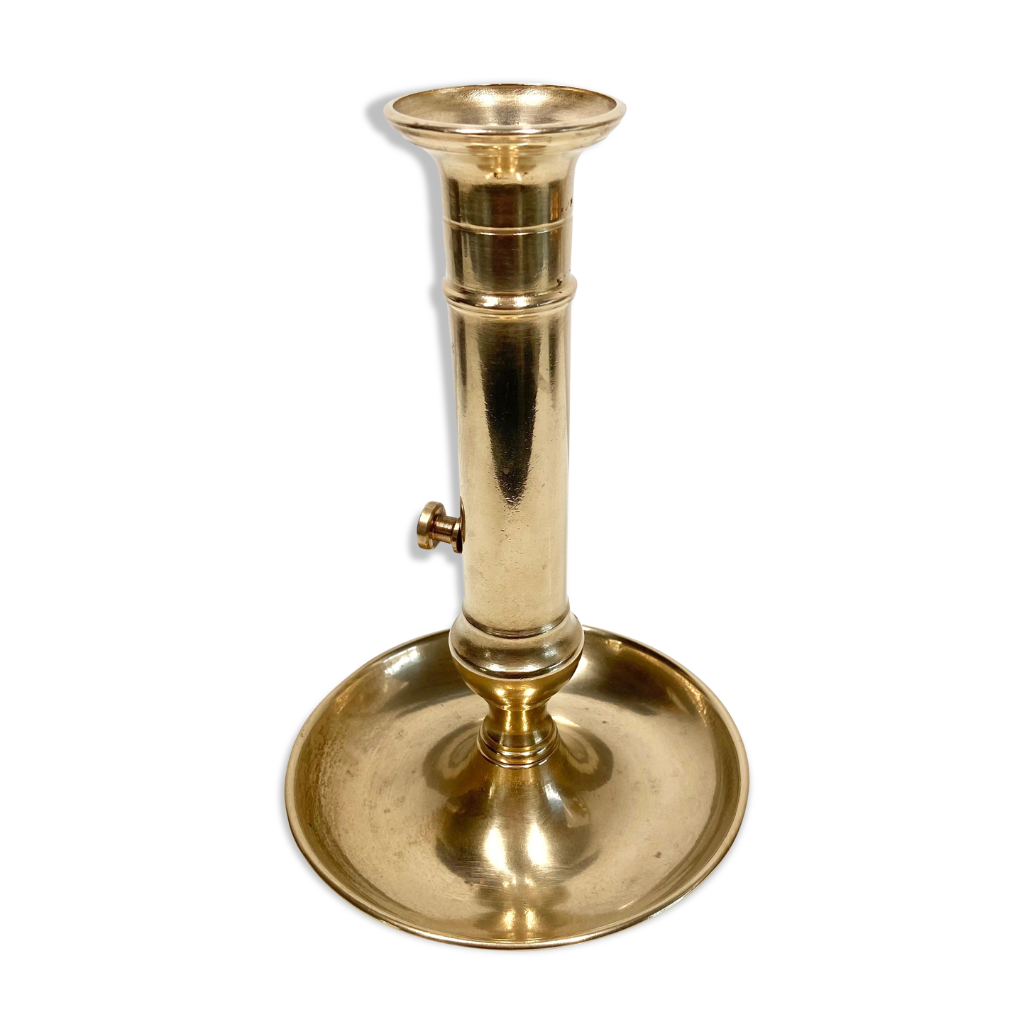 Pusher candle holder and solid brass
