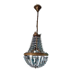 Lustre montgolfière à pampilles ∅ 30 cm laiton
