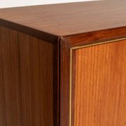 Cabinet de bar tambour en teck scandinave