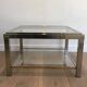 Pair of large chrome side tables
