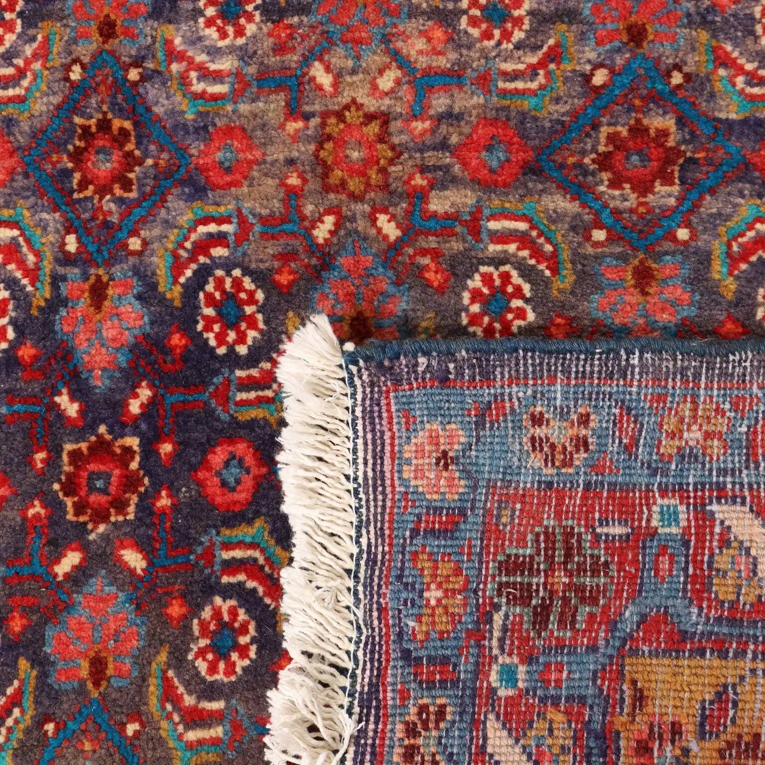 Tapis Bidjar ancien en coton et laine, gros nœud, 110 x 43 In