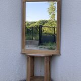 Art Deco mirror bevelled raw oak 1930