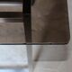 Table aluminum base and vintage glass top