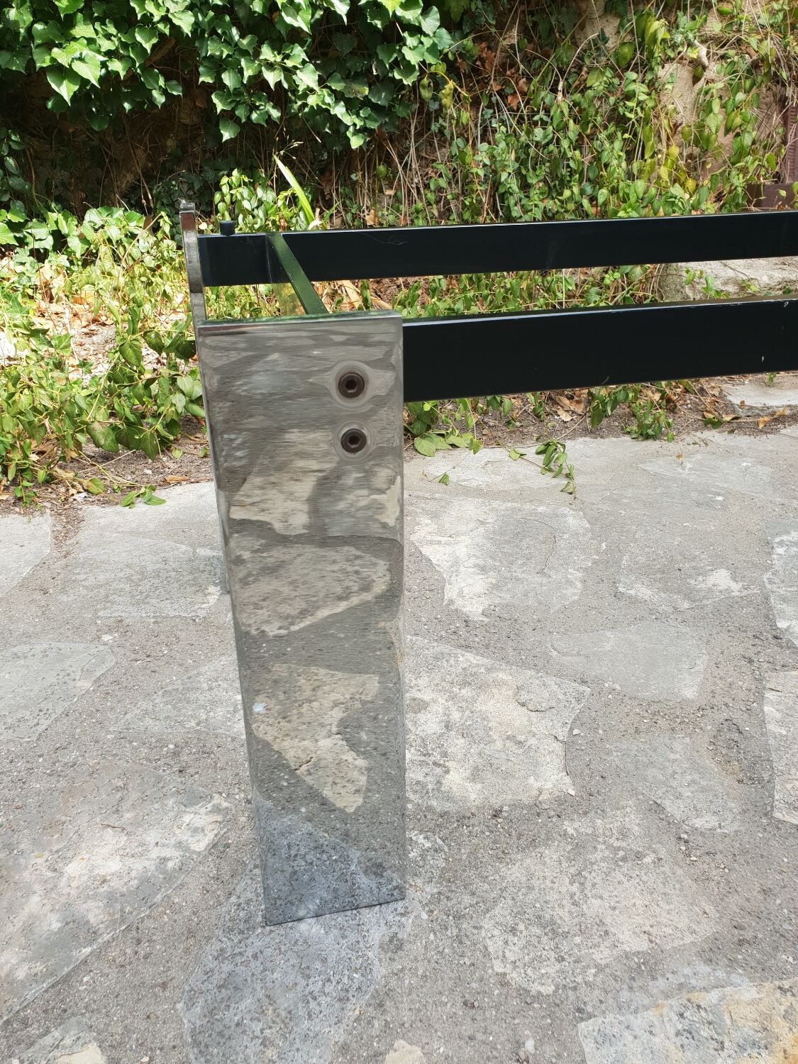 Chrome metal and marble coffee table 1970