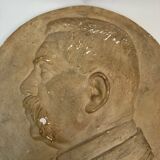 Plaster medallion portrait by Charles Filleul profile of a man 1901