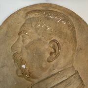 Plaster medallion portrait by Charles Filleul profile of a man 1901