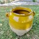 Vase, pot, jarre à huile en terre cuite vernissée jaune, fin 19ème