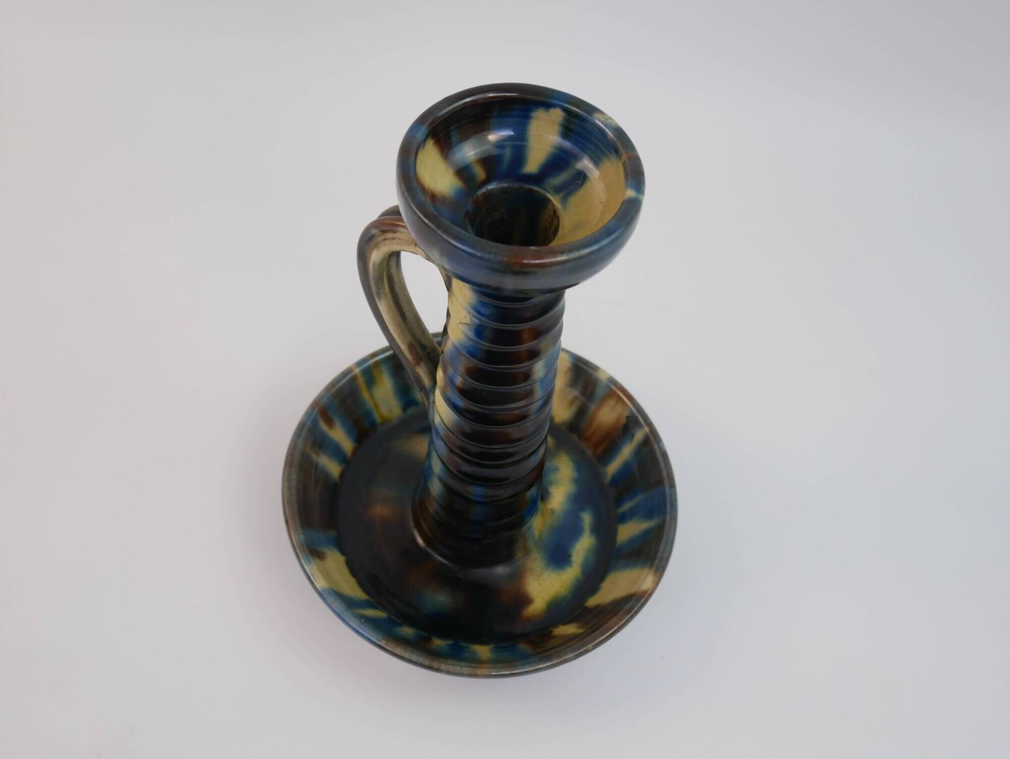 Impressive Vallauris ceramic candle holder signed FPP Vallauris France