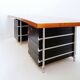 Boomerang desk with 2 drawer units Bergwood and wooden top - 1970s