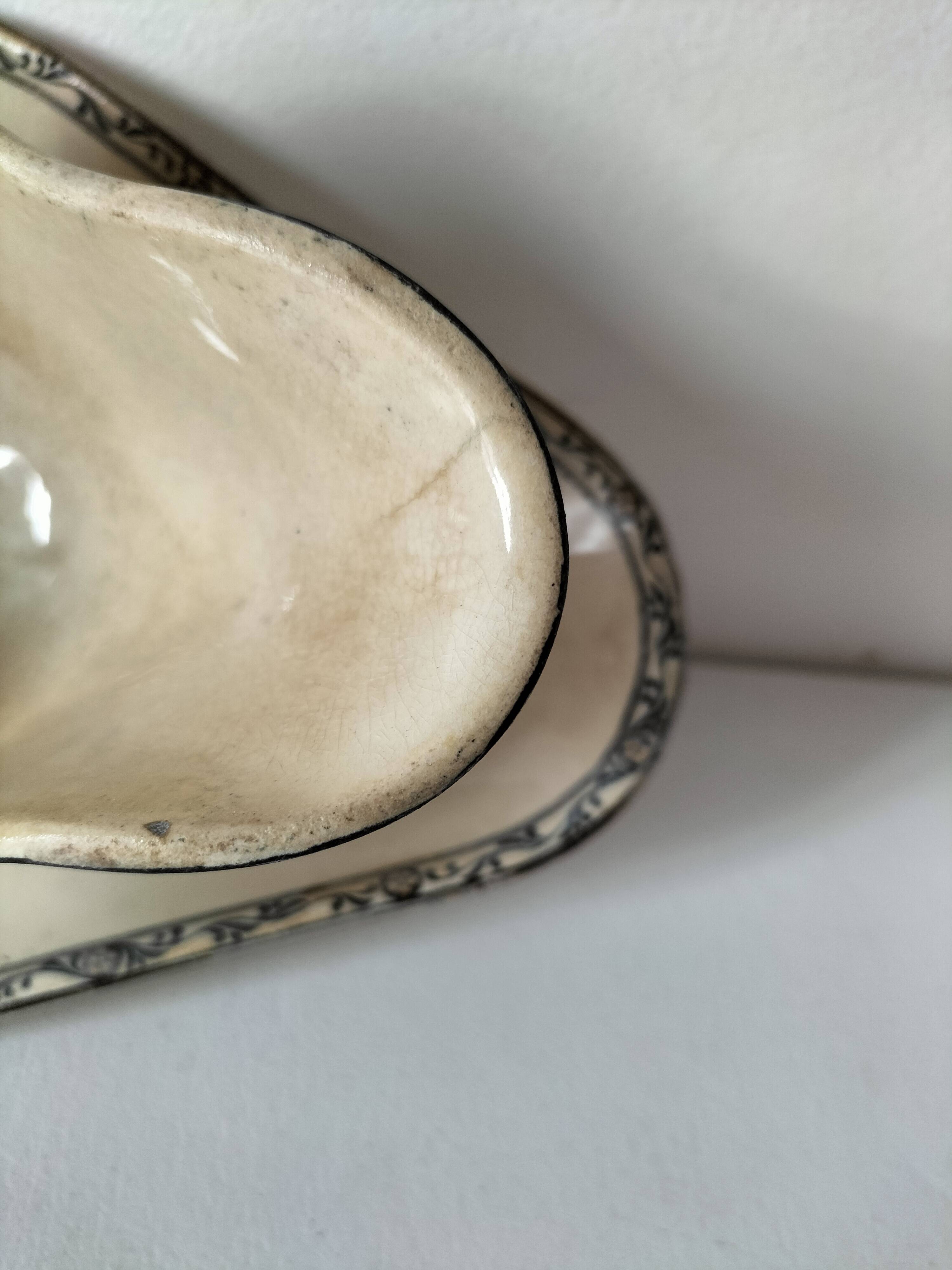 Antique ironstone gravy boat, E.C. Salins Royal model