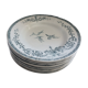 9 plates white background, light green pattern, 1930s Iron Earth