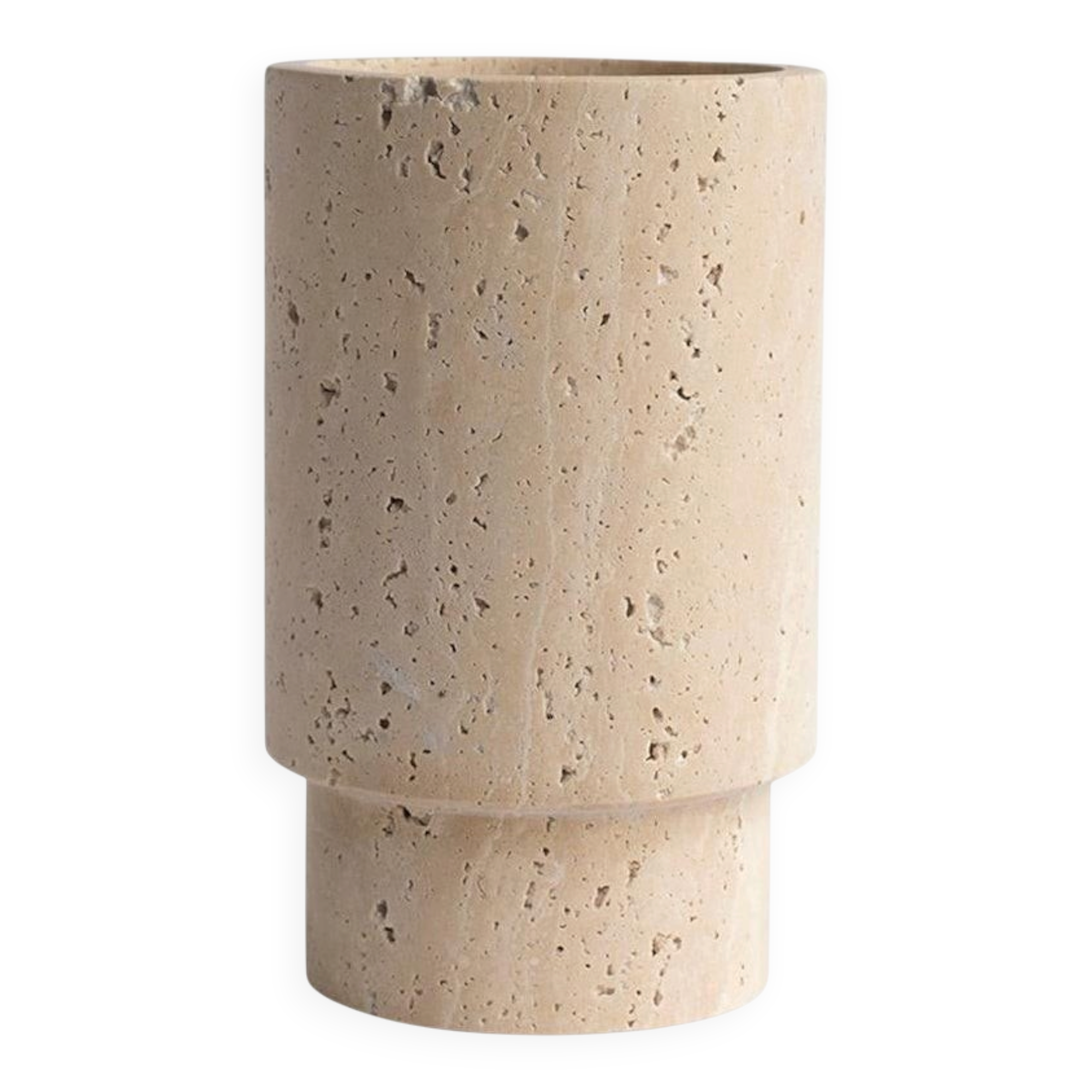 Travertine vase and wine cooler