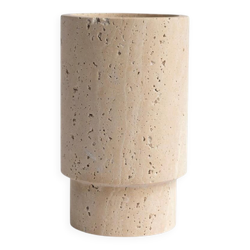 Travertine vase and wine cooler
